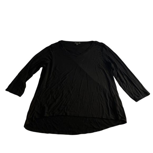 Minimalist Black High-Low Tunic Top Cable & Gauge Size XL - Picture 2 of 6